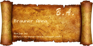 Brauner Anna névjegykártya