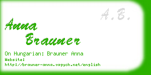 anna brauner business card